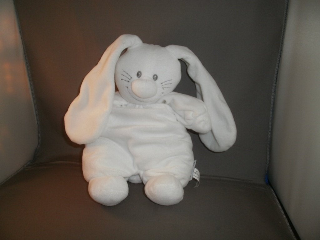 Tiamo konijn basic bunny wit velours grijze ogen snorharen, Ophalen of Verzenden, Middelgroot (20 tot 80 cm), Wasbaar, Tiamo