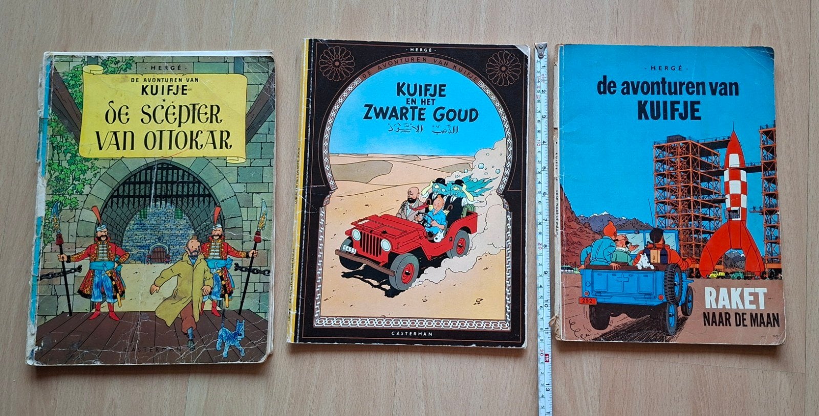 Kuifje stripboeken: Raket naar de Maan, Zwarte Goud, Scepter, Meerdere stripboeken, Ophalen of Verzenden, Gelezen