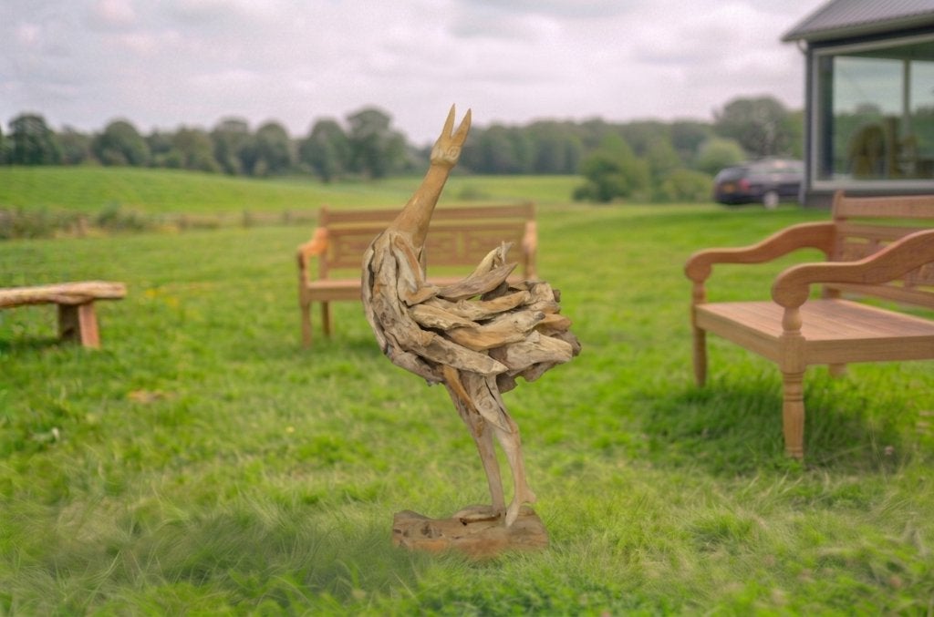 Handgemaakte teak vogel, Ophalen of Verzenden, Nieuw, Hout