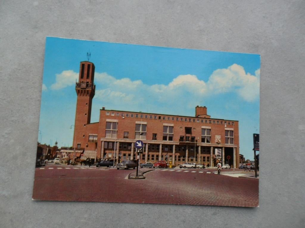 Hengelo O, stadhuis/auto 1972, Verzenden, 1960 tot 1980, Ongelopen, Overijssel