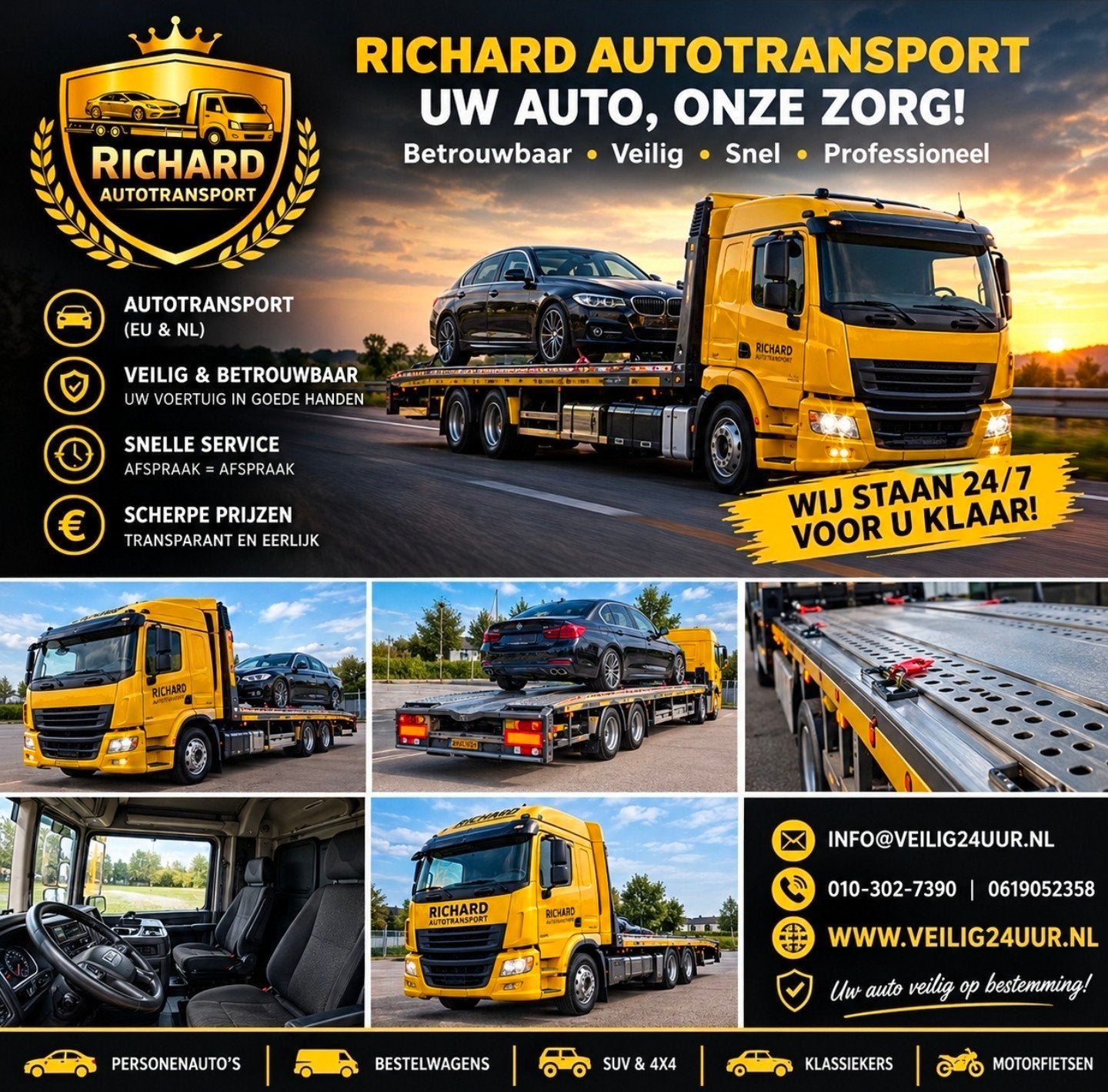 Autotransport Richard | Veilig & Professioneel | NL & Europa, Personenauto