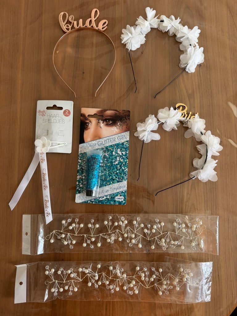 Bruidsaccessoires pakket (7 stuks), Ophalen of Verzenden, Zo goed als nieuw