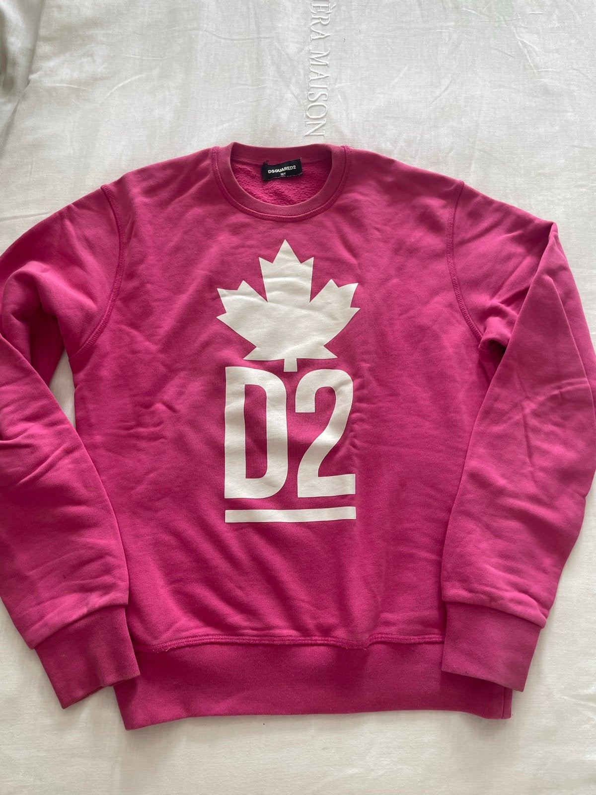 Dsquared2 Roze Sweatshirt met Esdoornblad maat16 en D2 Logo, Ophalen of Verzenden, Gebruikt, Meisje