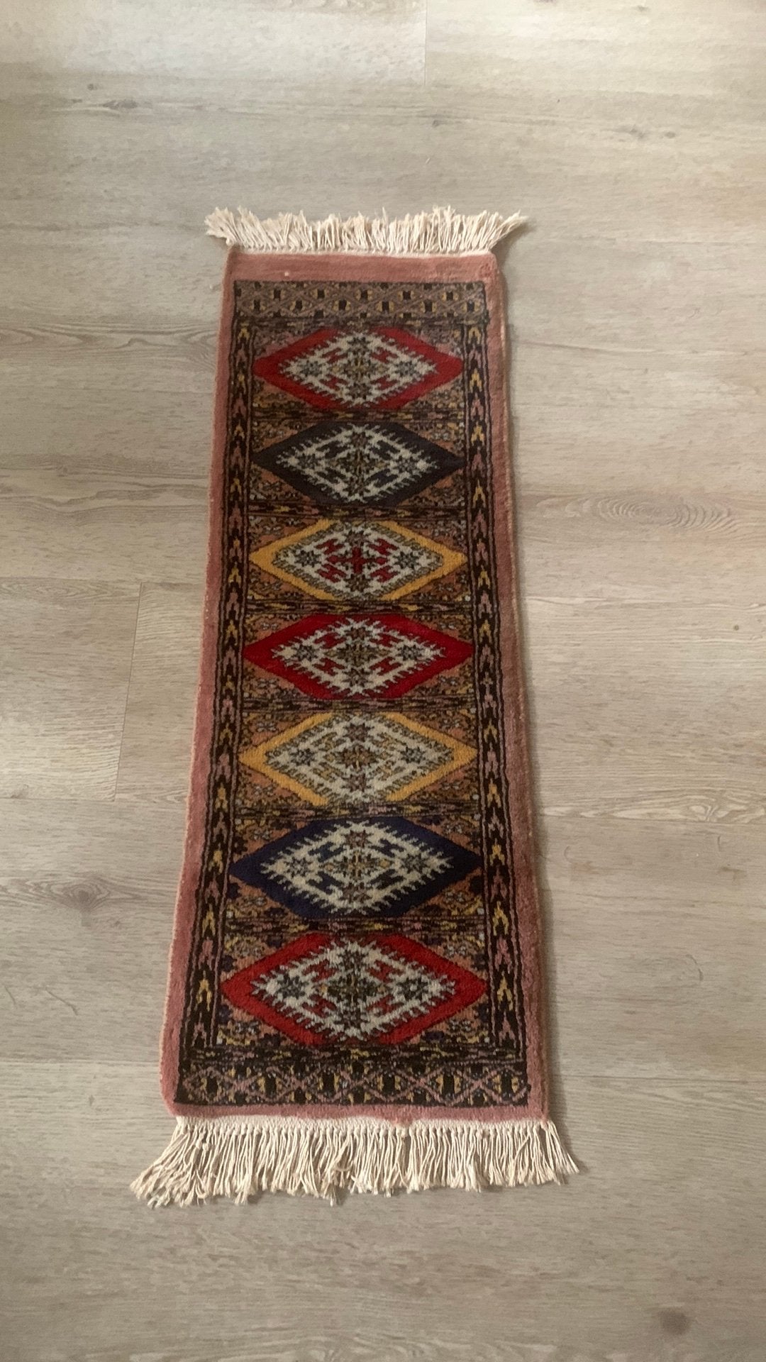 Vintage zgan Perzische Tafelkleed Loper Hand geknoopt ja 60, 200 cm of meer, Zo goed als nieuw, Zwart, Rechthoekig