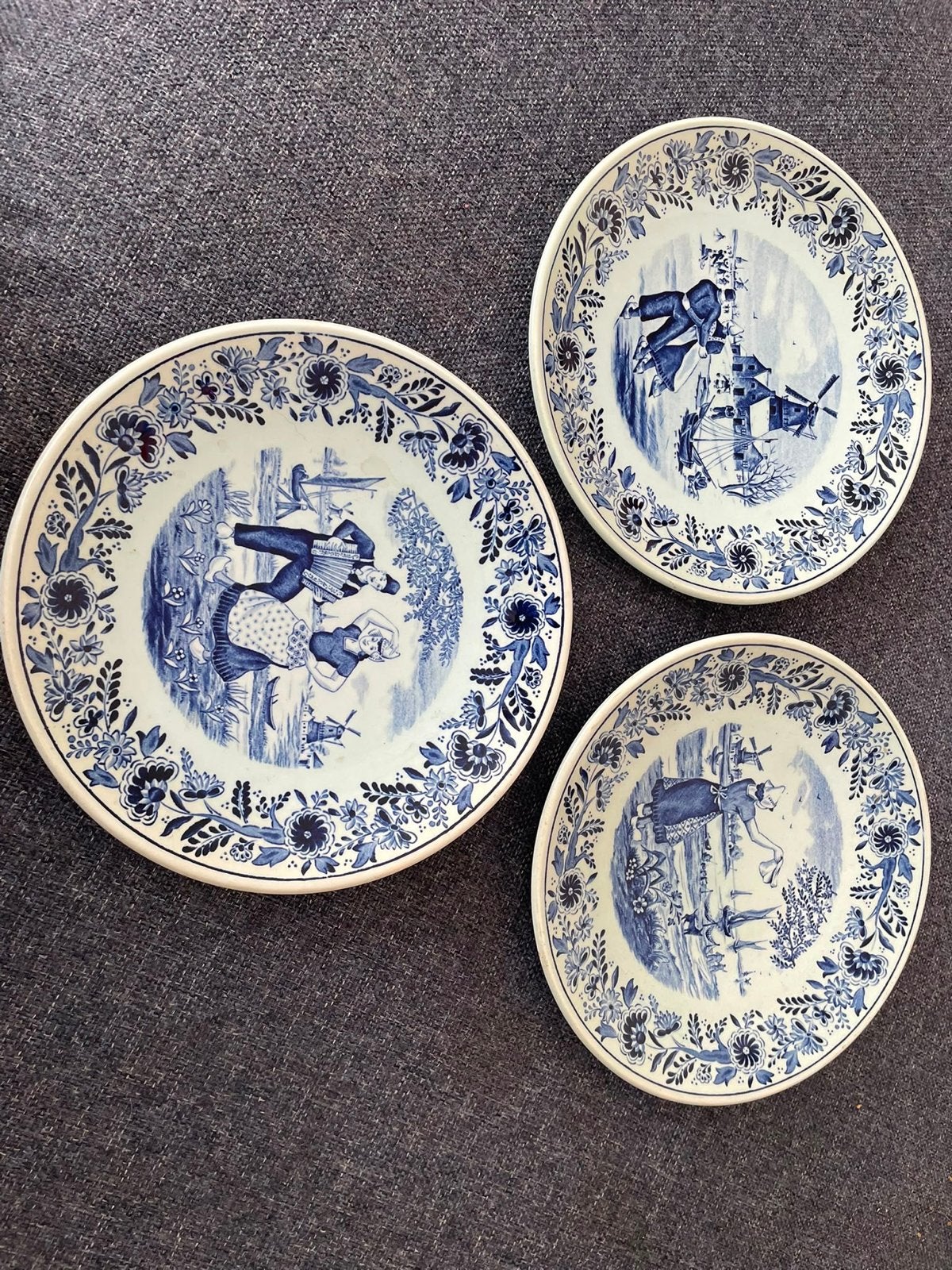 Set van 3 Delftsblauwe wandborden - Royal Sphinx, Antiek en Kunst, Ophalen