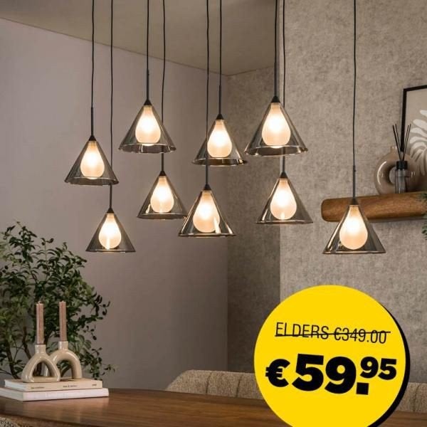 Moderne hanglampenset - van 349€ nu voor 59.95€, Ophalen of Verzenden, Nieuw, Glas, Modern, Industrieel