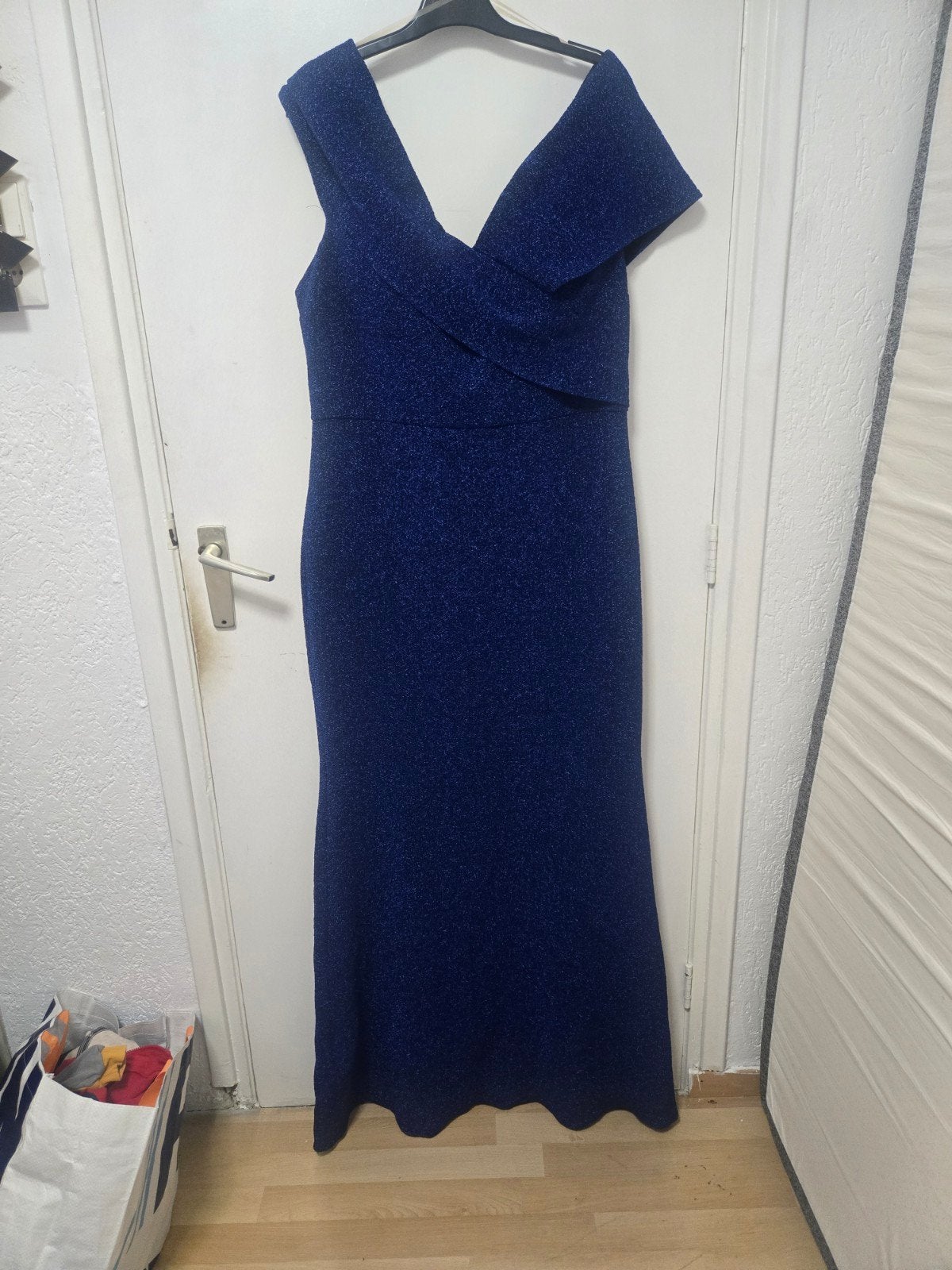 Prachtige blauwe avondjurk met glitter - Maat 50, Blauw, Maat 46/48 (XL) of groter, ARIN, Ophalen of Verzenden