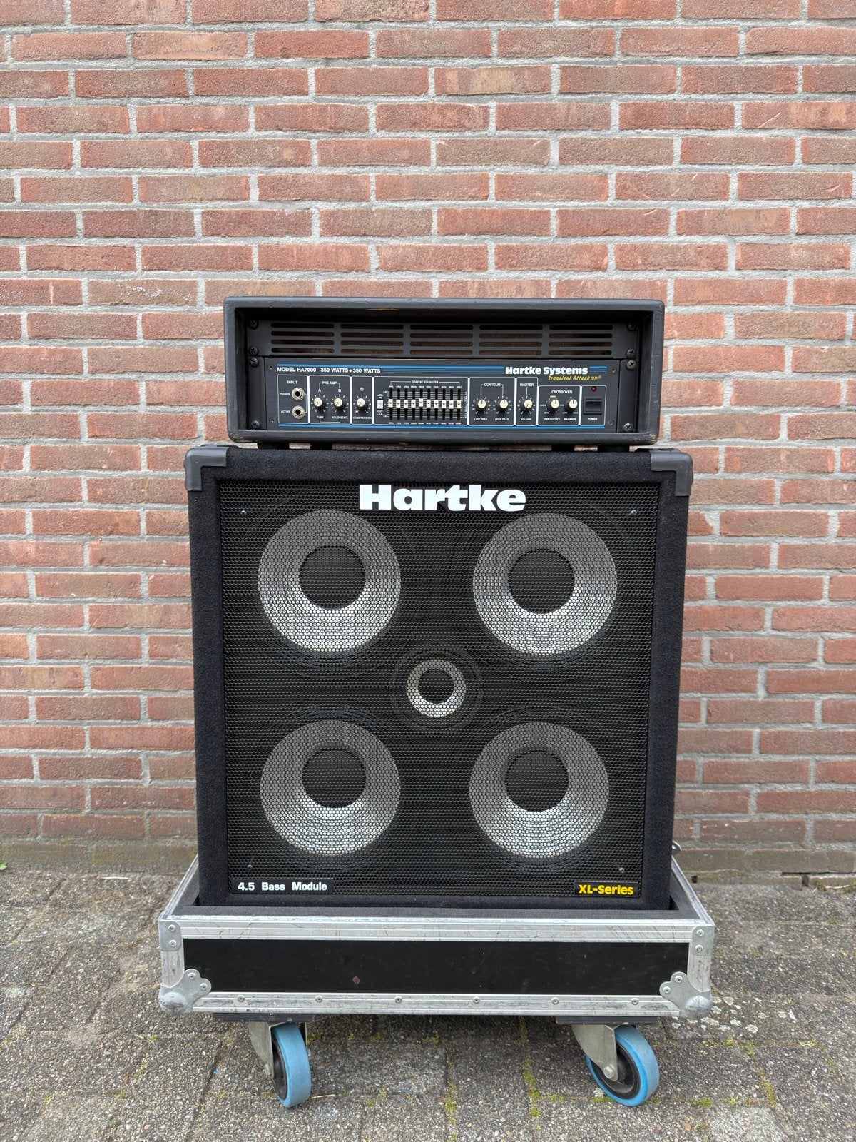 Hartke HA7000 Basversterker & 4.5XL 4x10” Cabinet, Ophalen, Gebruikt, Basgitaar, 100 watt of meer