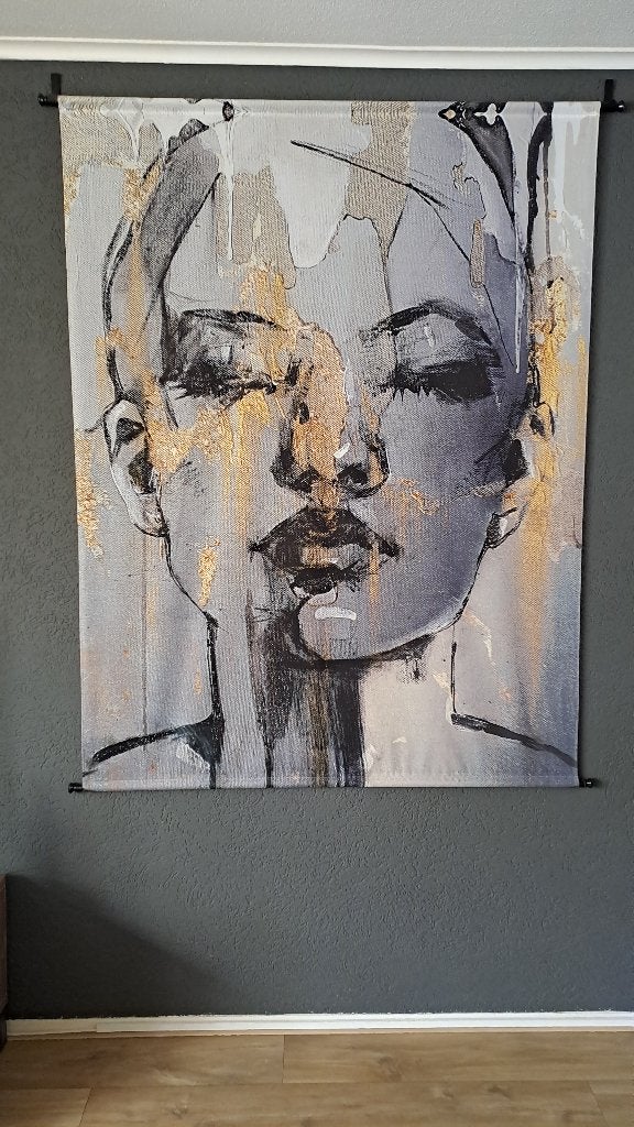 Grote wanddoek vrouw, 130 cm, Ophalen of Verzenden, Zo goed als nieuw, Met ophangsysteem