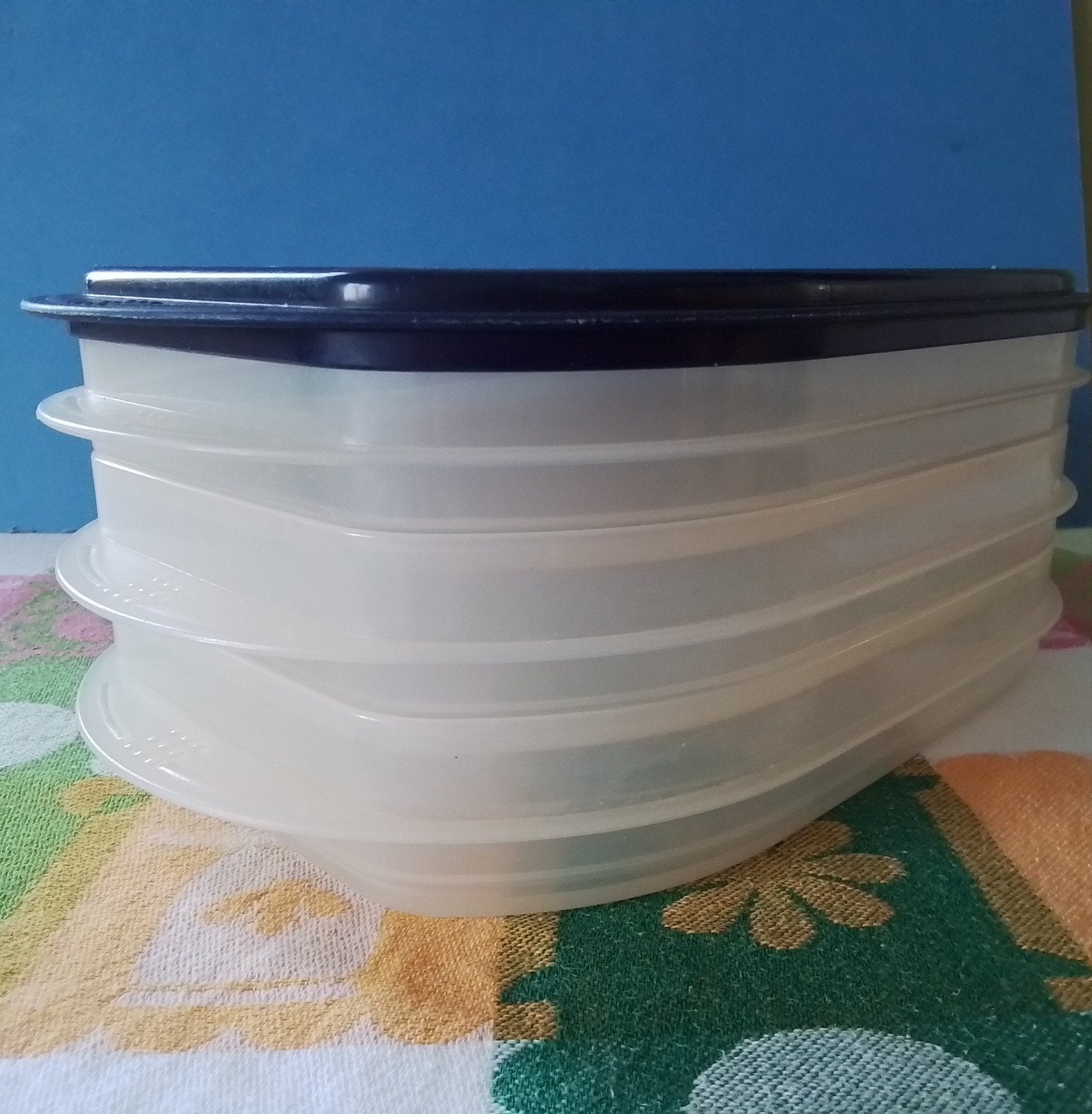 Tupperware Stapelbare Bewaardozen - Set van 3, Gebruikt, Overige kleuren, Bewaardoos, Met deksel