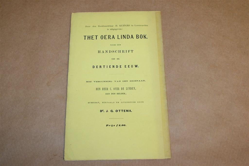 Oera Linda Boek — Ottema, Aantekeningen 1873, Zeldzaam, Boeken, Ophalen of Verzenden, Gelezen