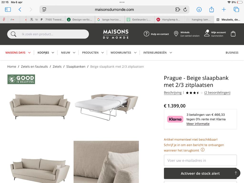 Slaapbank, met uitvouw bed, beige, Huis en Inrichting, Slaapkamer | Slaapbanken, Ophalen, Beige, Tweepersoons, 140 cm
