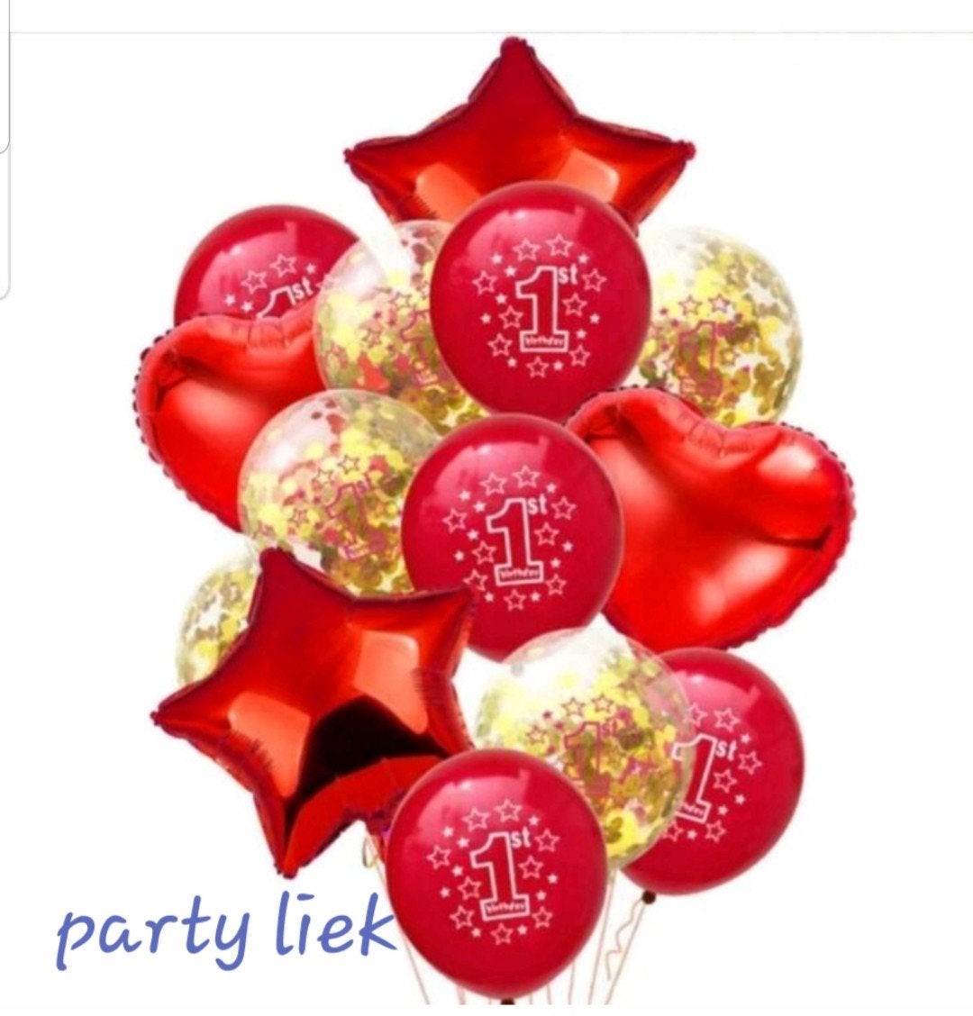 1e verjaardag ballonnen set nr C514, Ophalen of Verzenden, Nieuw, Versiering, Verjaardag