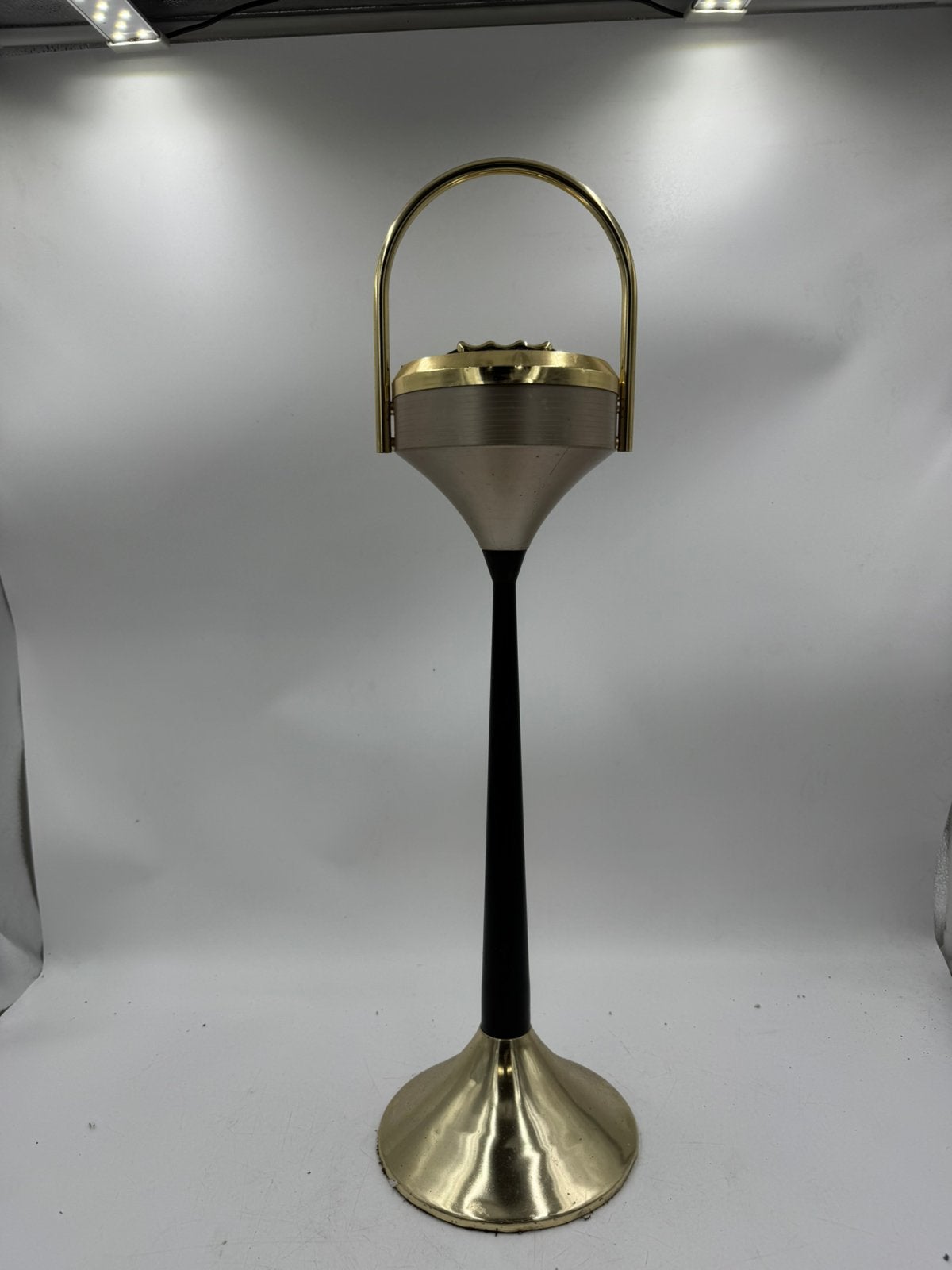 Vintage Mid-Century Staande Asbak met Hengsel 60cm, Ophalen of Verzenden, Huis en Inrichting