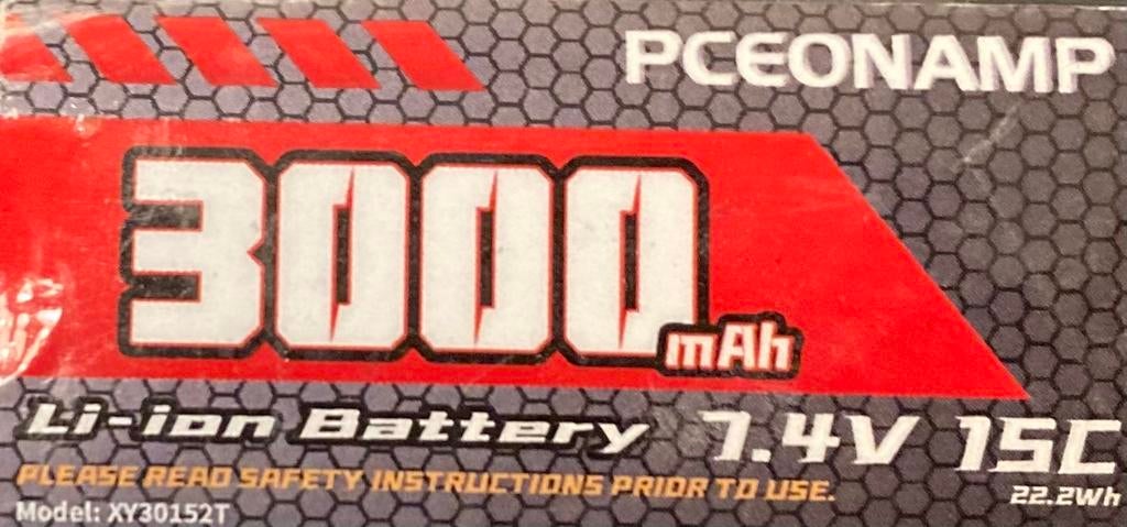 Lipo 3000mAh 7.4V 15C batterij voor RC Vliegtuig/Auto, Ophalen of Verzenden, Zo goed als nieuw