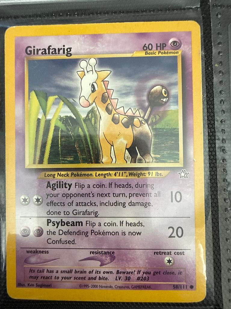Girafarig Pokémon Kaart (58/111) - Neo Discovery, Ophalen of Verzenden, Gebruikt, Losse kaart