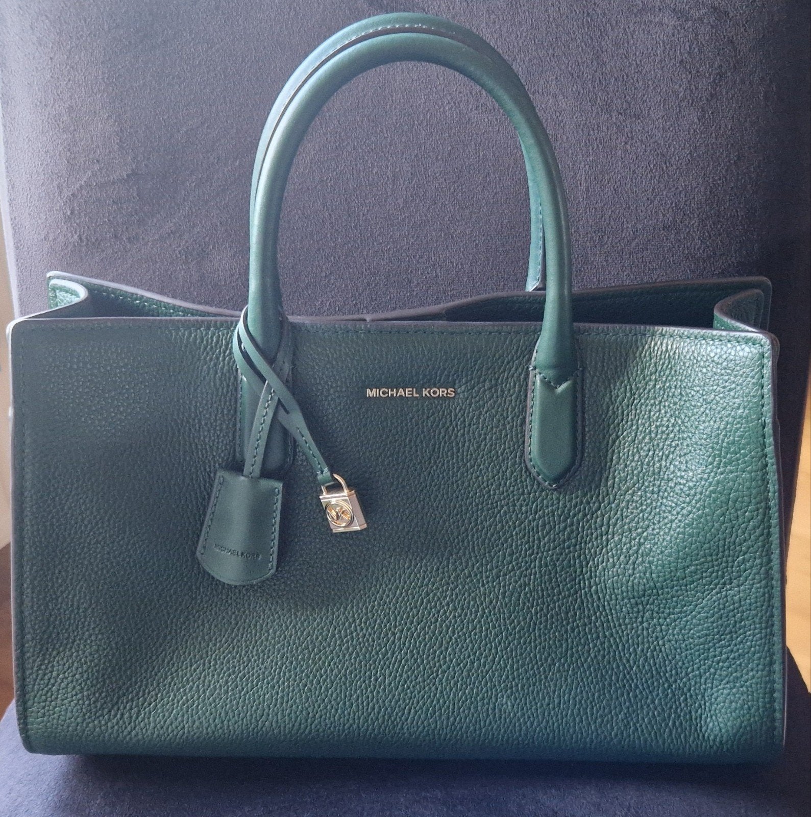 Michael Kors Handtas - Donkergroen Leer, Ophalen, Zo goed als nieuw, Groen, Handtas