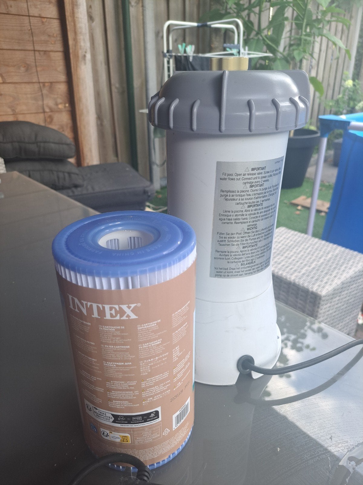 Intex Krystal Clear 604G zwembad filterpomp + filter + adapt, Ophalen of Verzenden