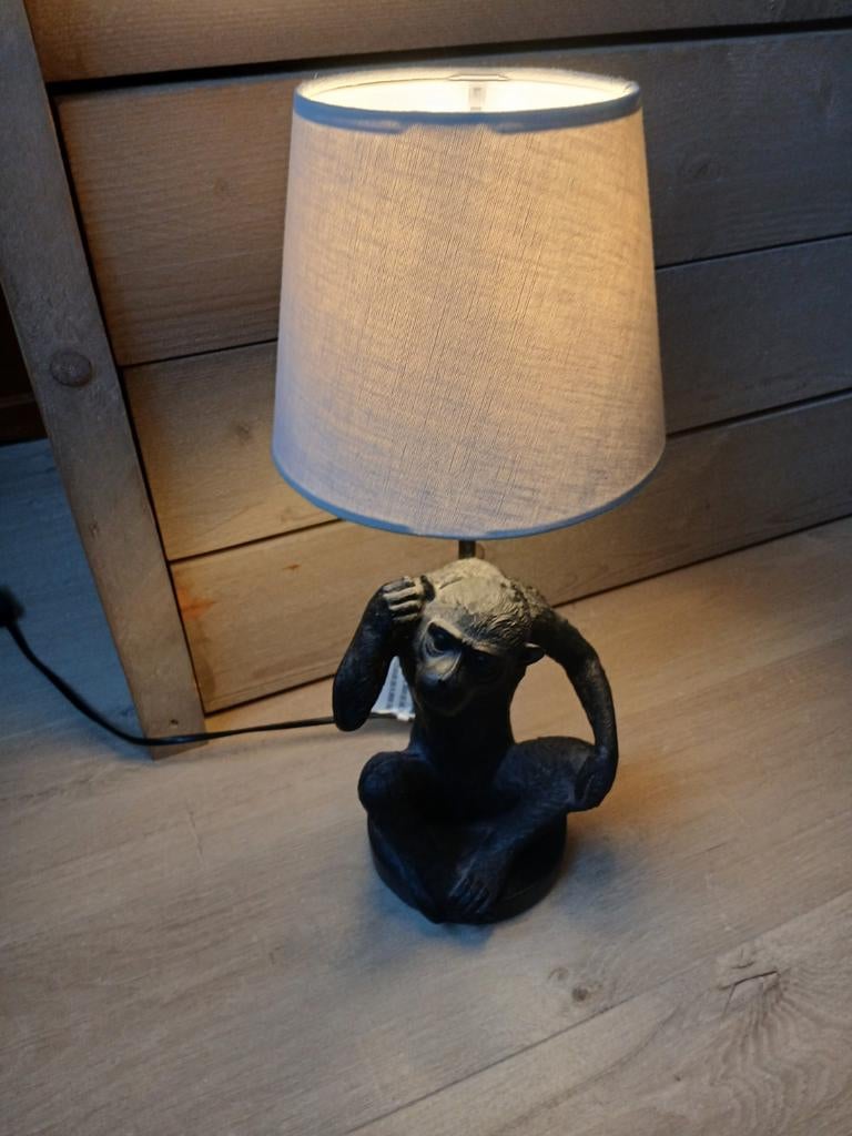 Super leuke lamp aap, lamp+kap+lichtbron, Ophalen of Verzenden, Gebruikt