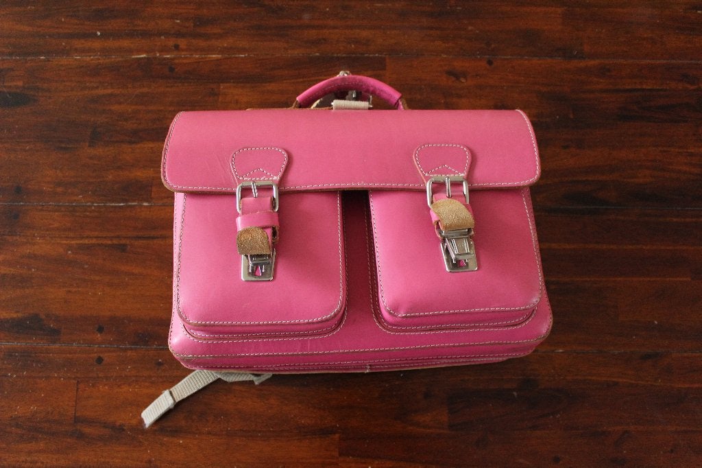 leren ruitertassen  school tas  roze, 30 tot 40 cm, Minder dan 30 cm, Aktetas of Boekentas, Ophalen of Verzenden