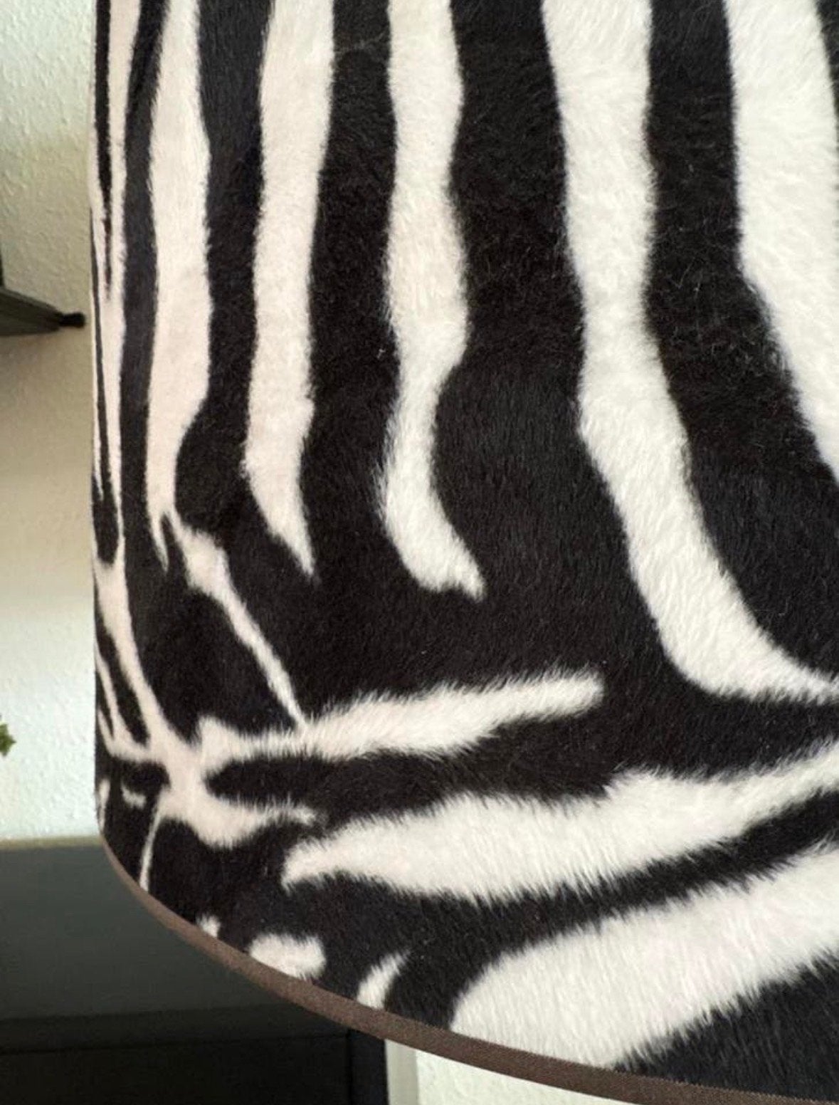 Staande lamp met zebra print kap - 170 cm hoog, Ophalen, Gebruikt, E27 (groot), Metaal