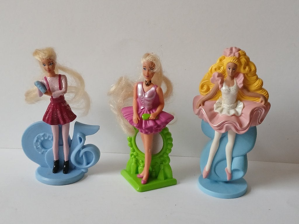 Vintage 3 Barbie Figuurtjes Mcdonalds Happy Meal 1995, Verzamelen, Poppetjes en Figuurtjes, Ophalen of Verzenden, Gebruikt