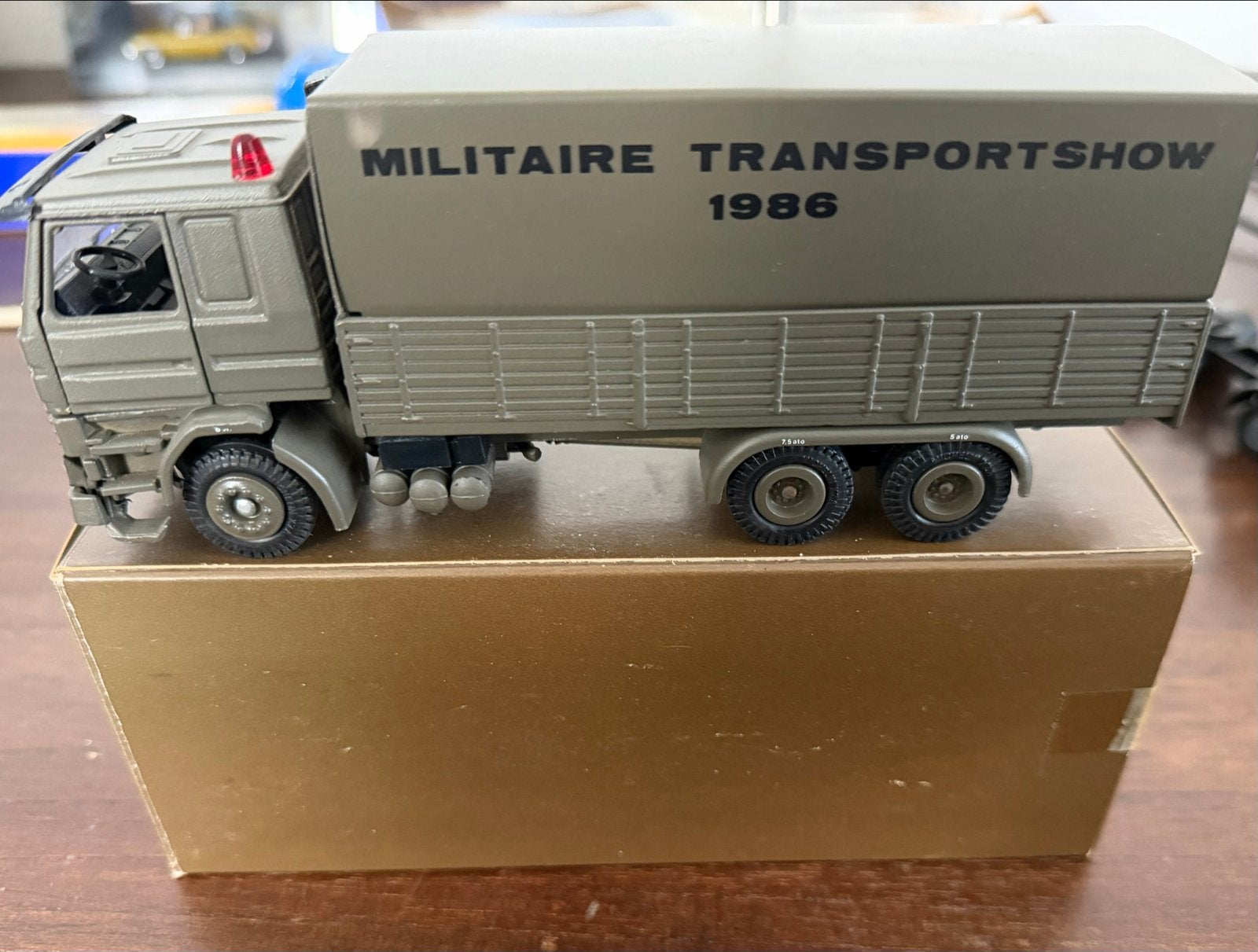 Scania 142H Militaire Transportshow 1986 model, Overige merken, 1:32 tot 1:50, Ophalen of Verzenden, Zo goed als nieuw