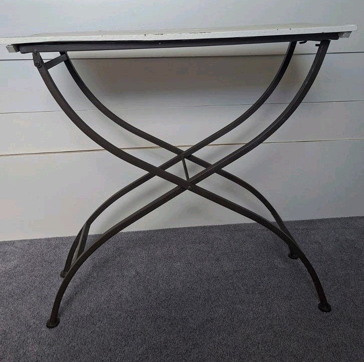 bijzettafel inklapbaar, hout metaal 76cm b. & h. x 31cm, 50 tot 100 cm, Zo goed als nieuw, Landelijk  industrieel gezellig, Ophalen