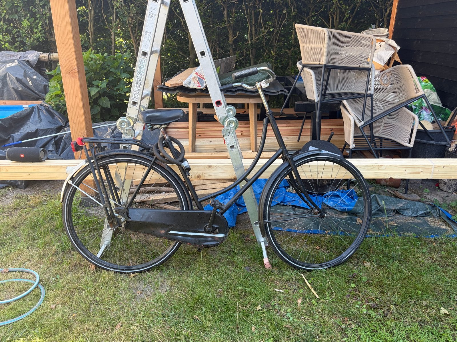 Zwarte damesfiets (omafiets), Fietsen en Brommers, Fietsen | Dames | Damesfietsen, Terugtraprem, Ophalen, Overige merken, 53 tot 56 cm