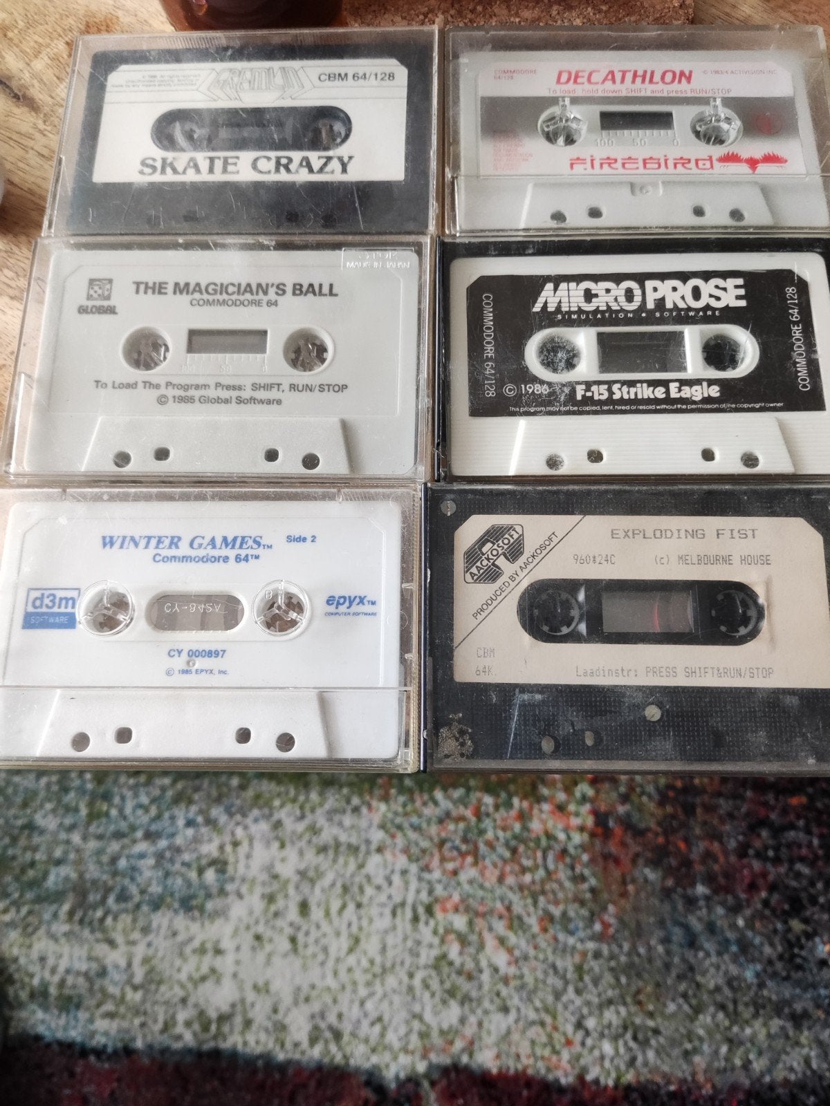 6 originele cassettes met spellen voor de Commodore 64., Computers en Software, Vintage Computers, Ophalen of Verzenden