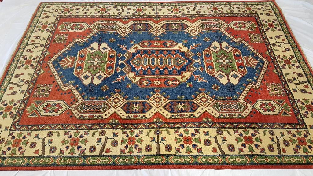 KAZAK Oosters Perzische tapijten 239 x 172/kleed/kelim/Loper, Www.simatapijten.nl, 150 tot 200 cm, Ophalen of Verzenden, Info@simatapijten.nl