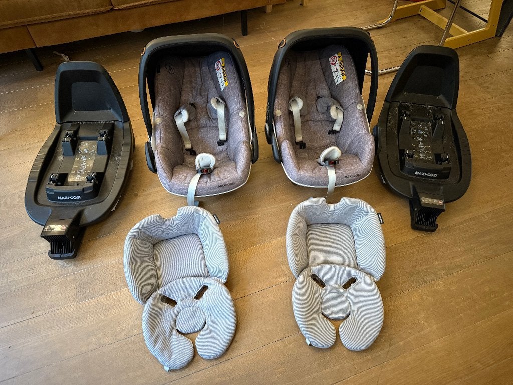 2x Maxi Cosi Pebble Pro + base + spiegels + adapter Bugaboo, Ophalen, Gebruikt, -, -