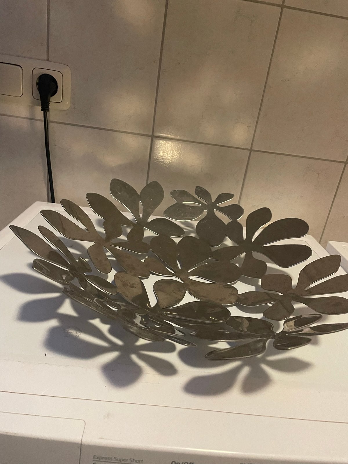 Metalen Fruitschaal in Bloemvorm, Gebruikt, Schaal, Ophalen of Verzenden, Metaal