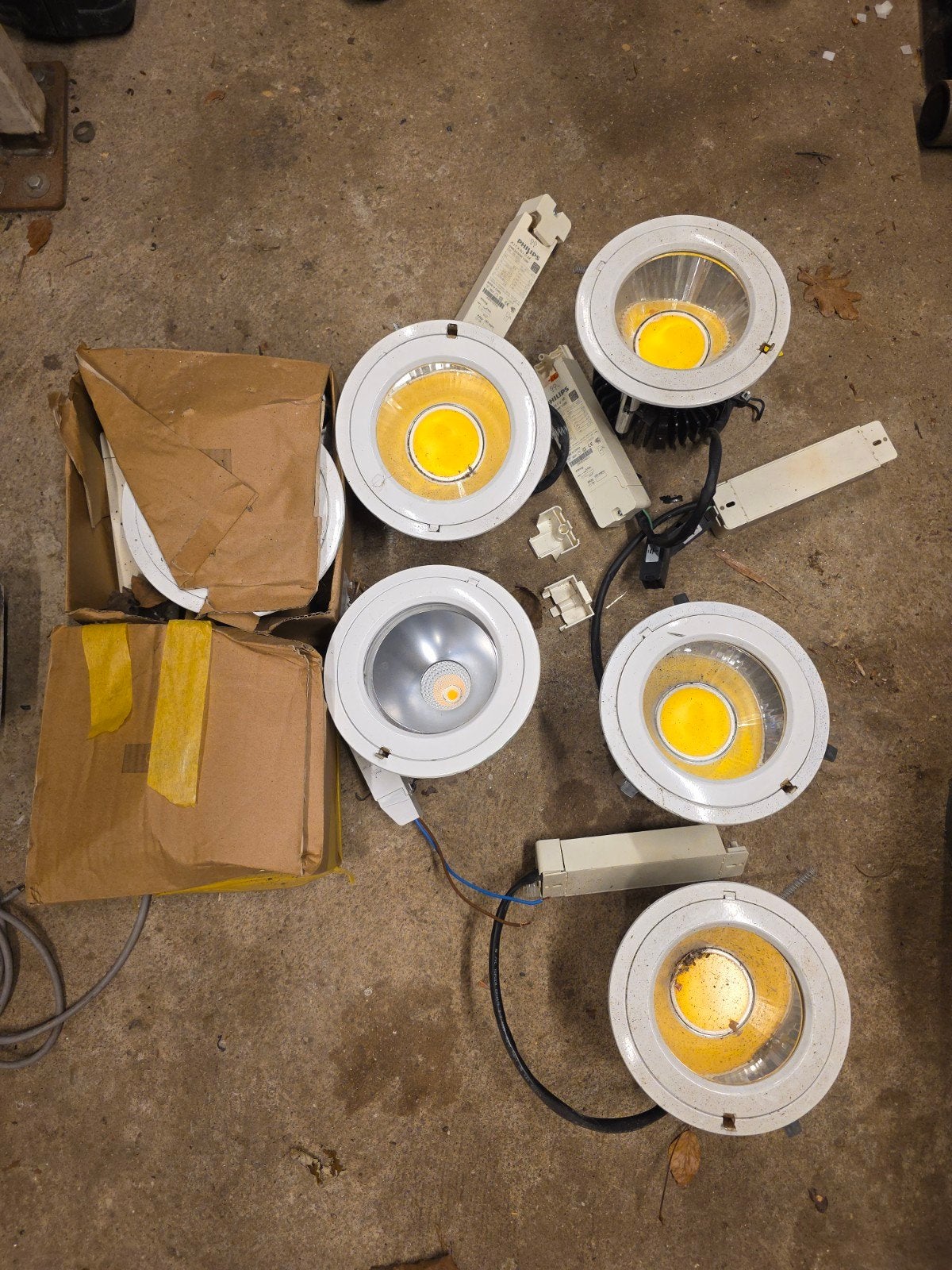 Philips LED inbouwspots met drivers - 7 stuks, Huis en Inrichting, Metaal, Wit, Gebruikt, Philips