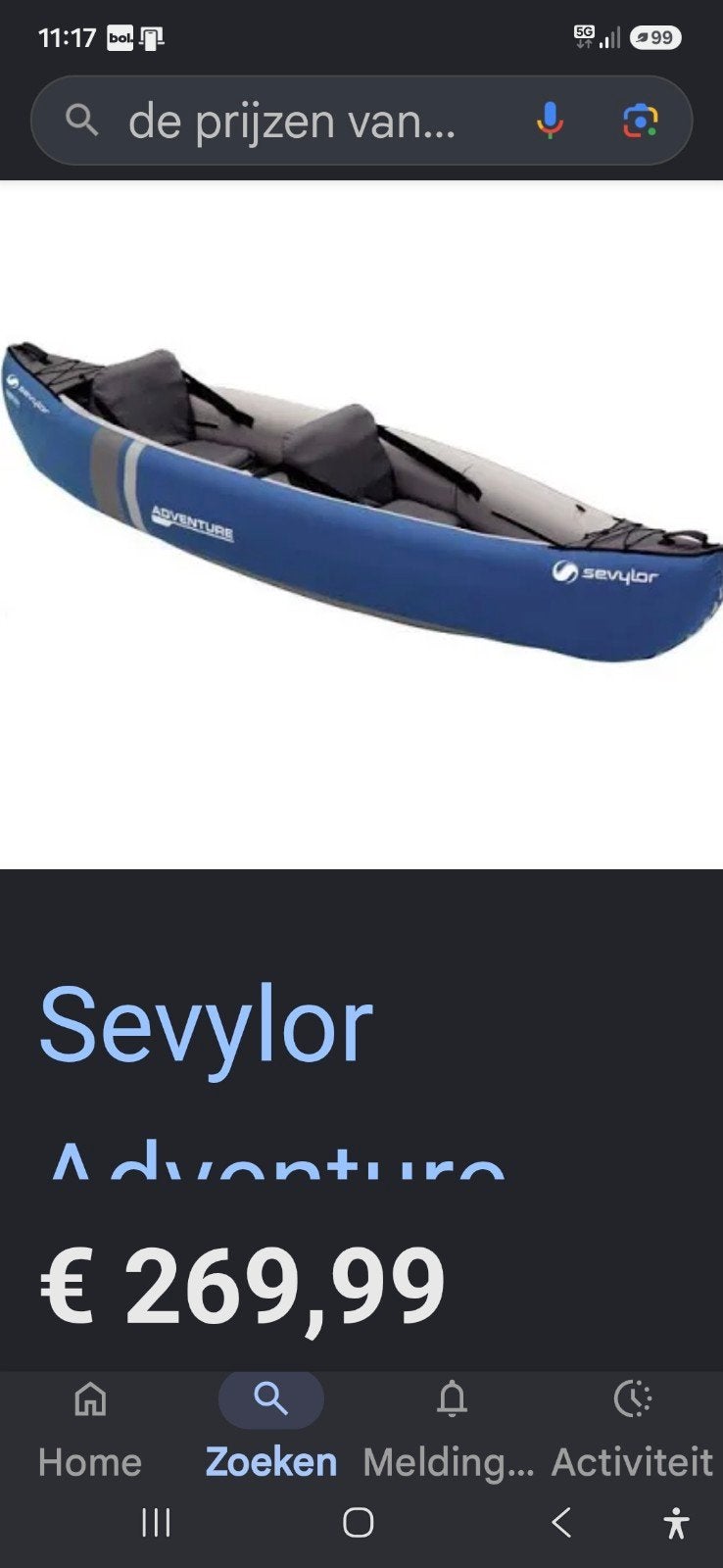 te koop 2 pers. canvas opblaas Kano, Watersport en Boten, Kano's, Opblaasbaar, Overige typen, Twee personen, Ophalen of Verzenden