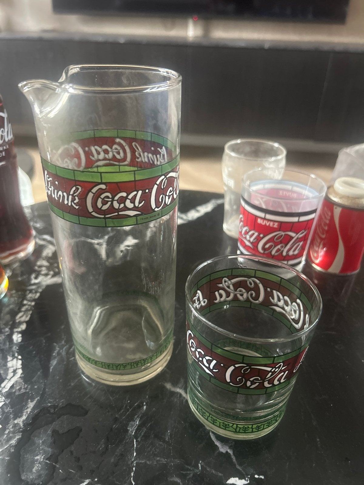 Vintage Coca-Cola Glazen Set - Karaf en Glas, Ophalen of Verzenden