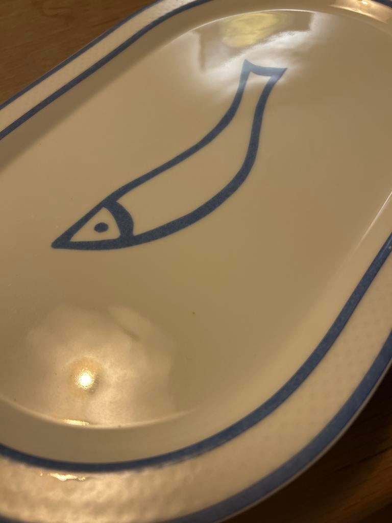 Villeroy & Boch Easy visschaal, wit met blauwe vis, Ophalen of Verzenden, Overige stijlen, Porselein, Schaal of Schalen