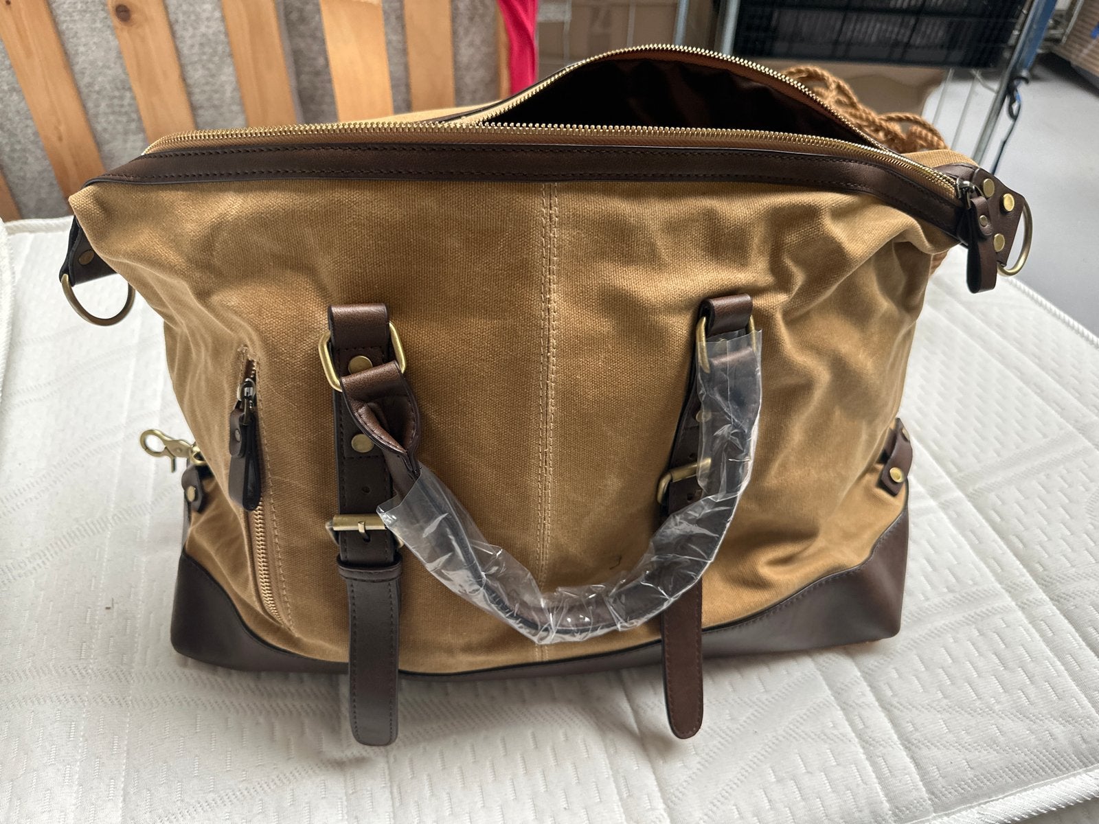 Stijlvolle Reistas / Weekendtas - Canvas -PU  - partijhandel, 40 tot 60 cm, 20 tot 30 cm, Bruin, Nieuw