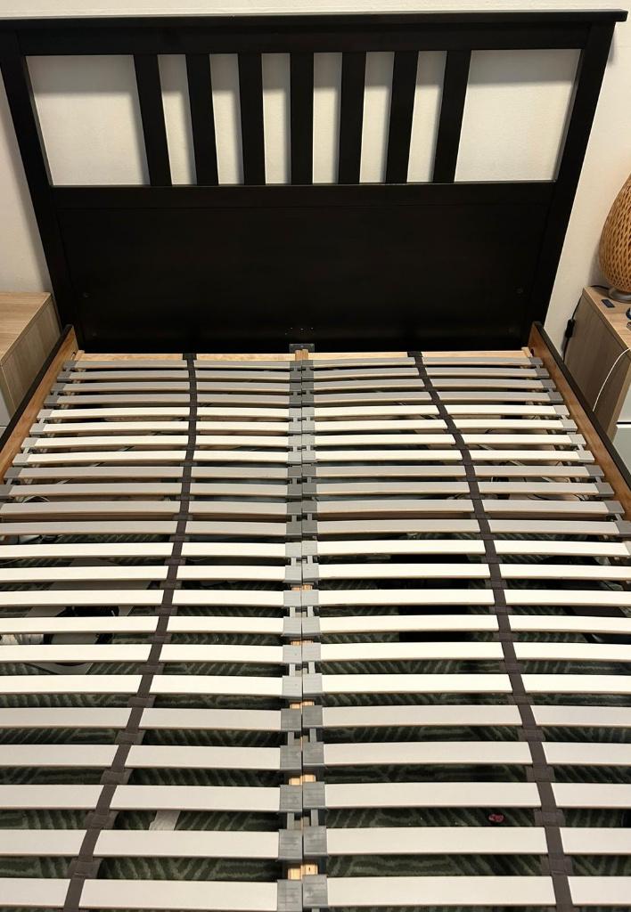 Ikea bed 140x200 en matras, Ophalen, Gebruikt, Zwart, Tweepersoons