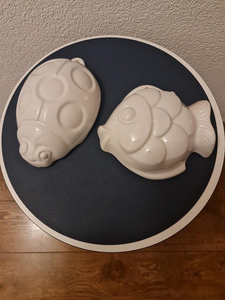 Retro vintage wanddecoratie: lieveheersbeestje & vi, Ophalen of Verzenden, Zo goed als nieuw, Wit, Steen/keramiek