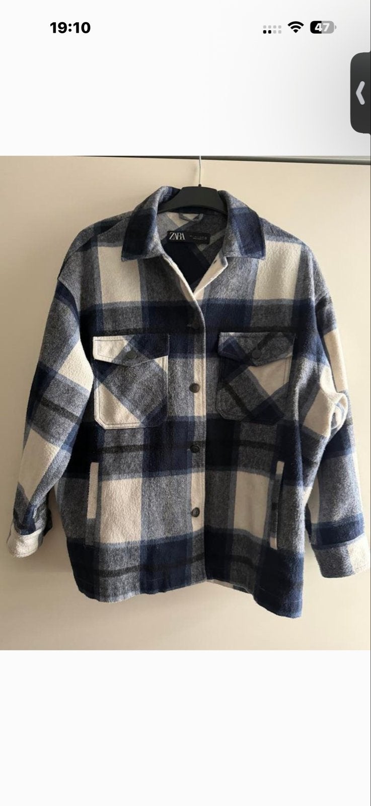 Zara geruite shacket blauw/wit - Maat l, Kleding | Dames, Jumpsuits, Ophalen of Verzenden, Gedragen, Maat 42/44 (L), Blauw