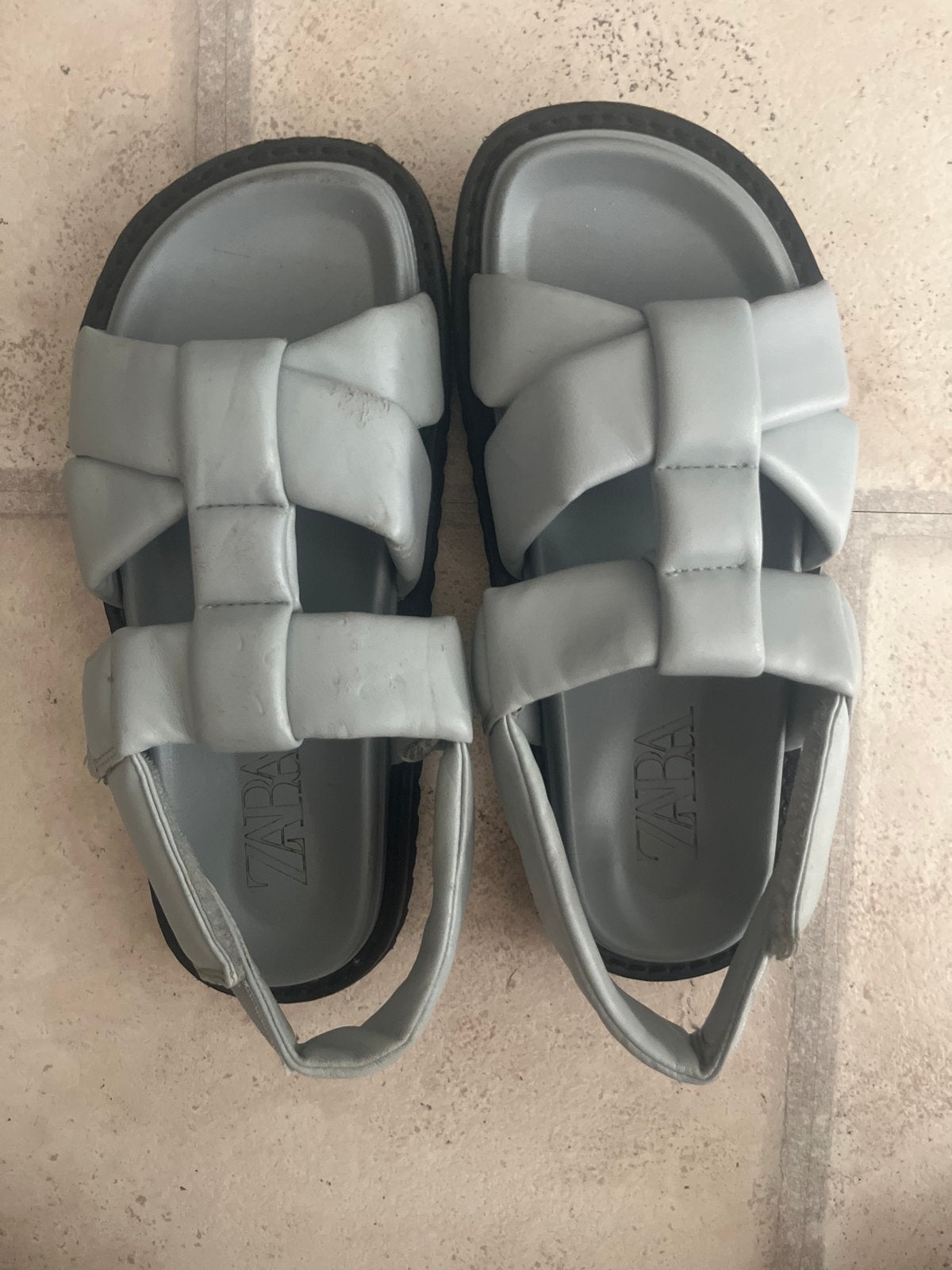 Baby blauwe zomer slippers - Zara, Kleding | Dames, Schoenen, Ophalen, Gedragen, Blauw, Slippers