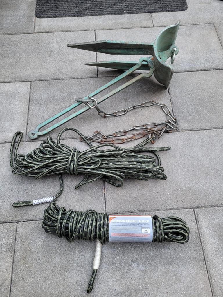 10kg anker met 2x20m touw., Watersport en Boten, Accessoires en Onderhoud, Ophalen, Overige typen