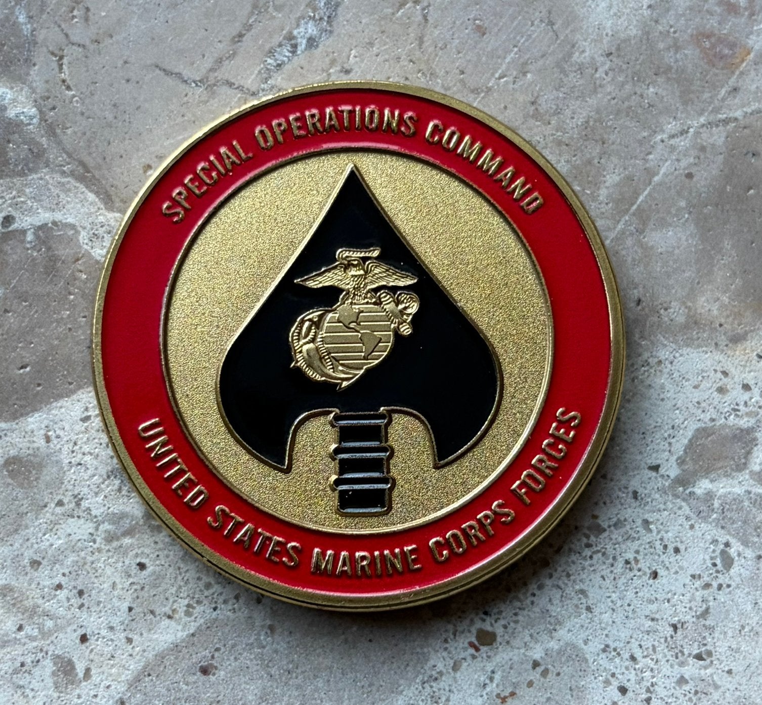 US Marine Corps special operations command coin, Ophalen of Verzenden, Marine, Amerika, Embleem of Badge