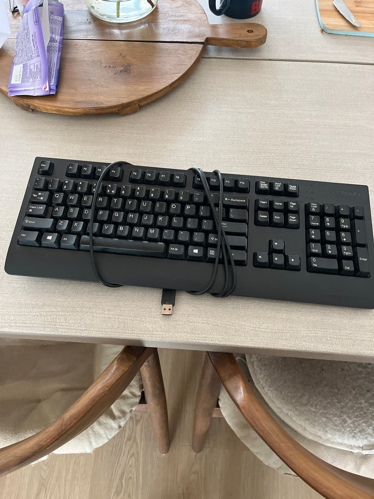 Lenovo bedraad toetsenbord - Qwerty, Computers en Software, Ophalen, Gebruikt, Qwerty, Numeriek gedeelte