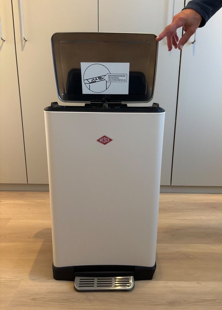 Wesco big double prullenbak 36 ltr, Huis en Inrichting, Ophalen, 50 – 75, Kunststof, Met pedaal