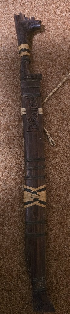 Antiek Indonesisch Wapen met Schede - Handgesneden Hout, 60 cm, Handgemaakt, Indonesië, Ophalen