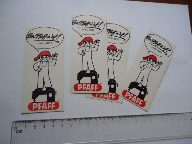sticker Jaren 70 PFAFF Naaimachine logo vintage kabouter, Verzamelen, Verzenden, Zo goed als nieuw, Bedrijf of Vereniging