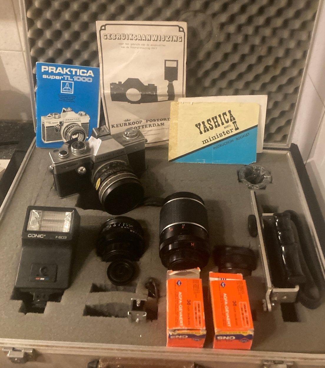 Praktica Super TL1000 Camera Set - Werkt Perfect!, Ophalen of Verzenden, Gebruikt, Spiegelreflex, Overige Merken