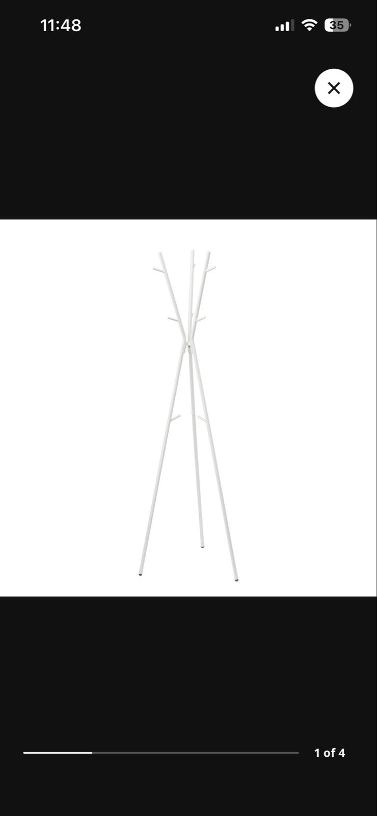Ikea Ekrar witte kapstok - nieuw staat, Ophalen, Zo goed als nieuw, Metaal, Staande kapstok
